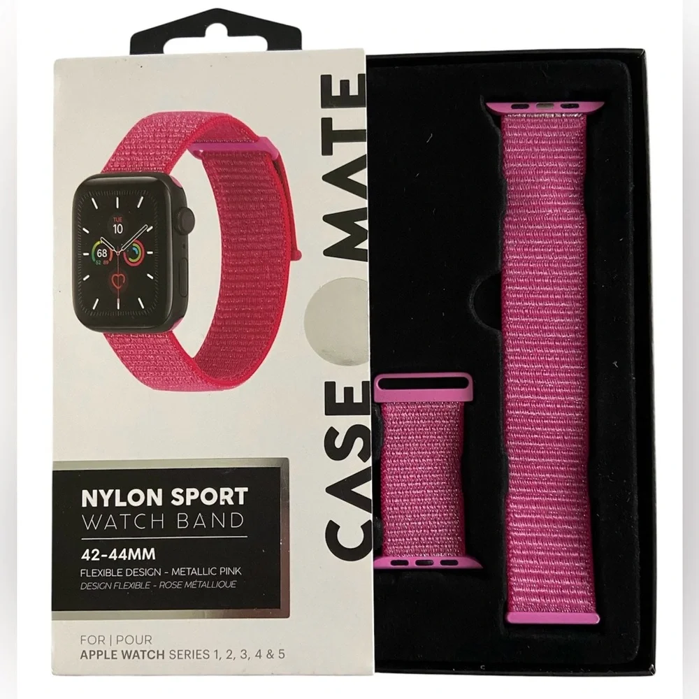 Case-Mate Rose Pink Nylon Sport Watch Band for Apple Watch